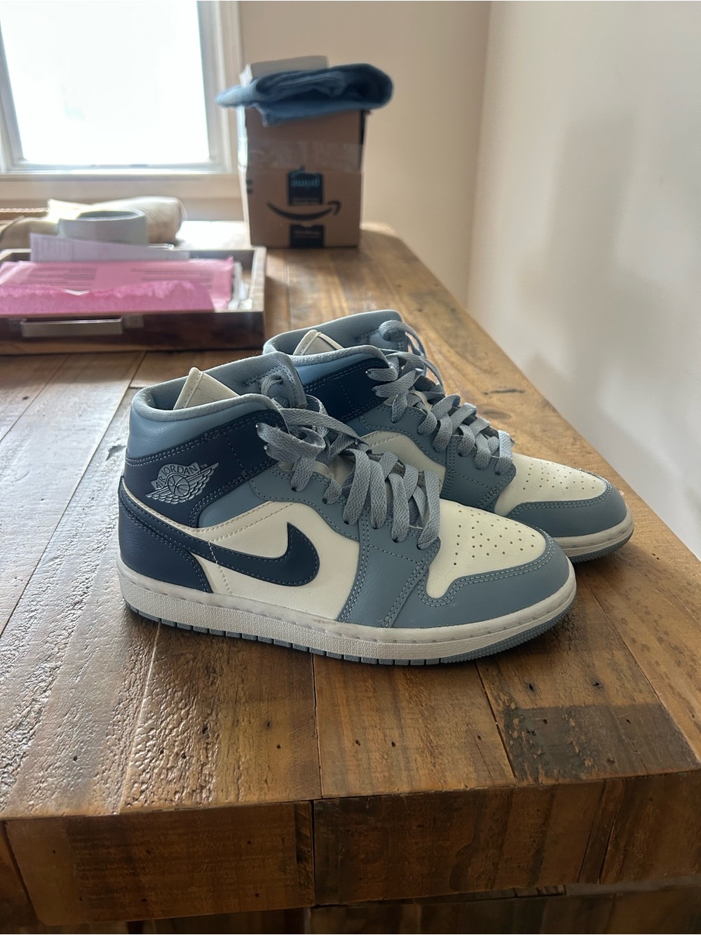 Jordan Light Blue and White Low-Top Sneakers - Picture 4 of 4